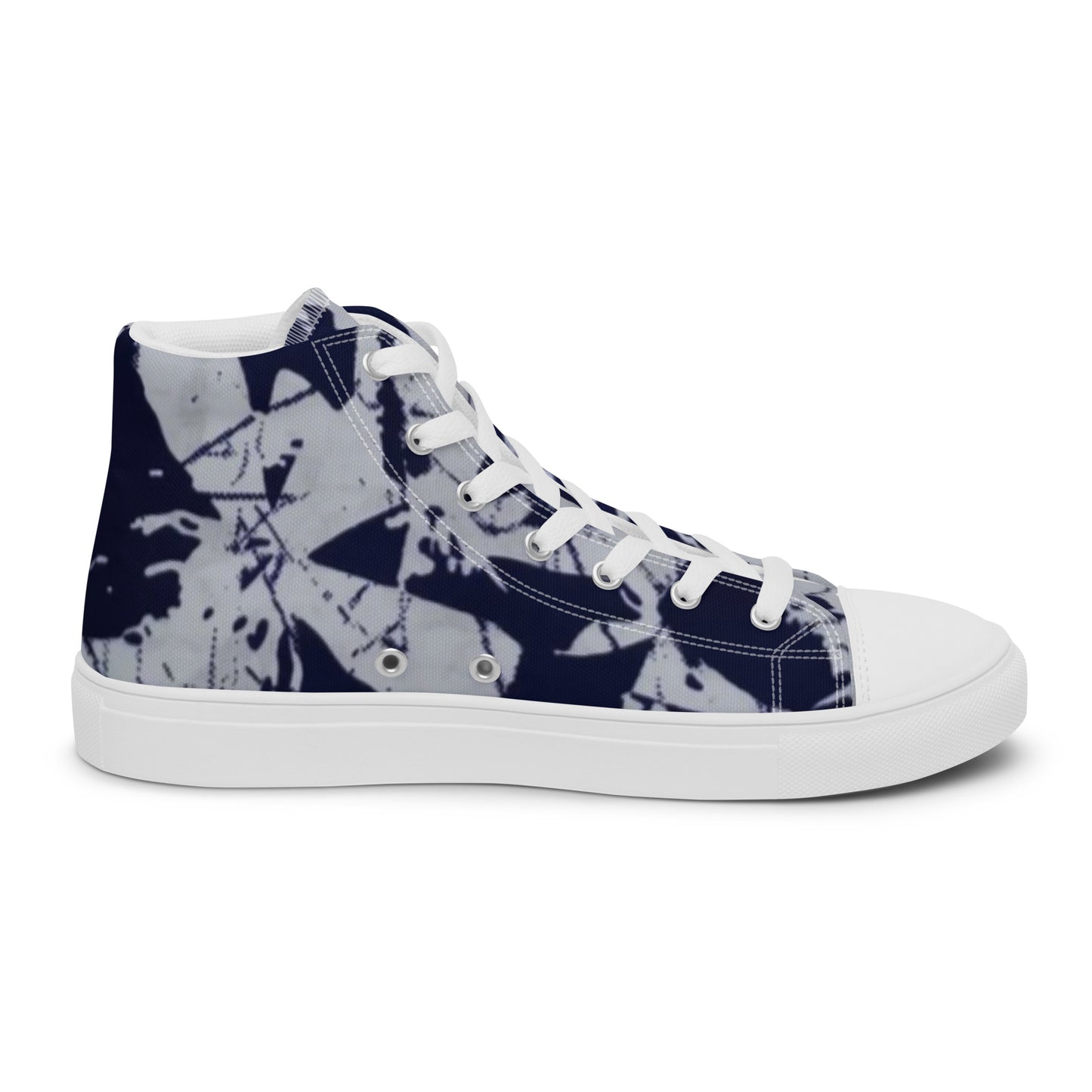 Indigo Adire Men’s high top canvas shoes