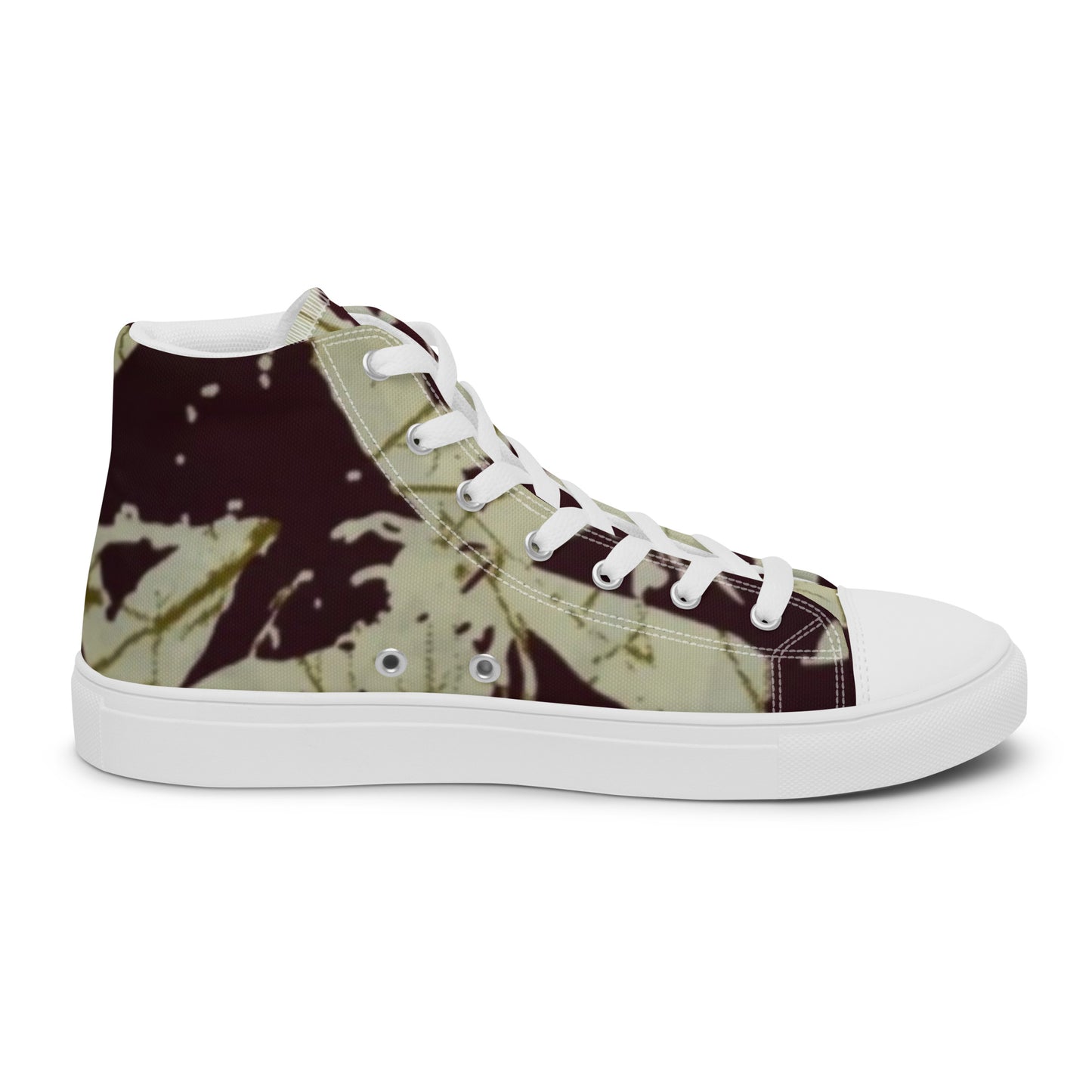 Brown Adire Men’s high top canvas shoes