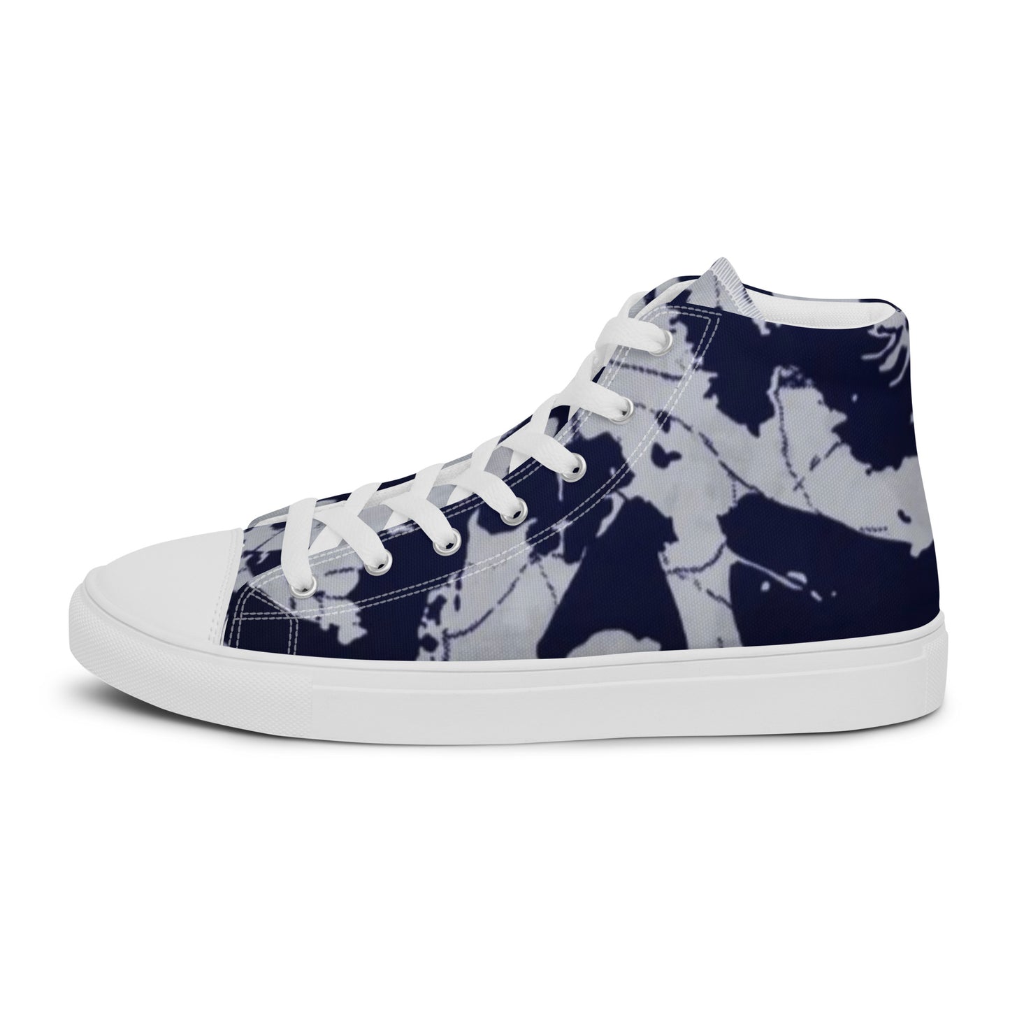 Indigo Adire Men’s high top canvas shoes