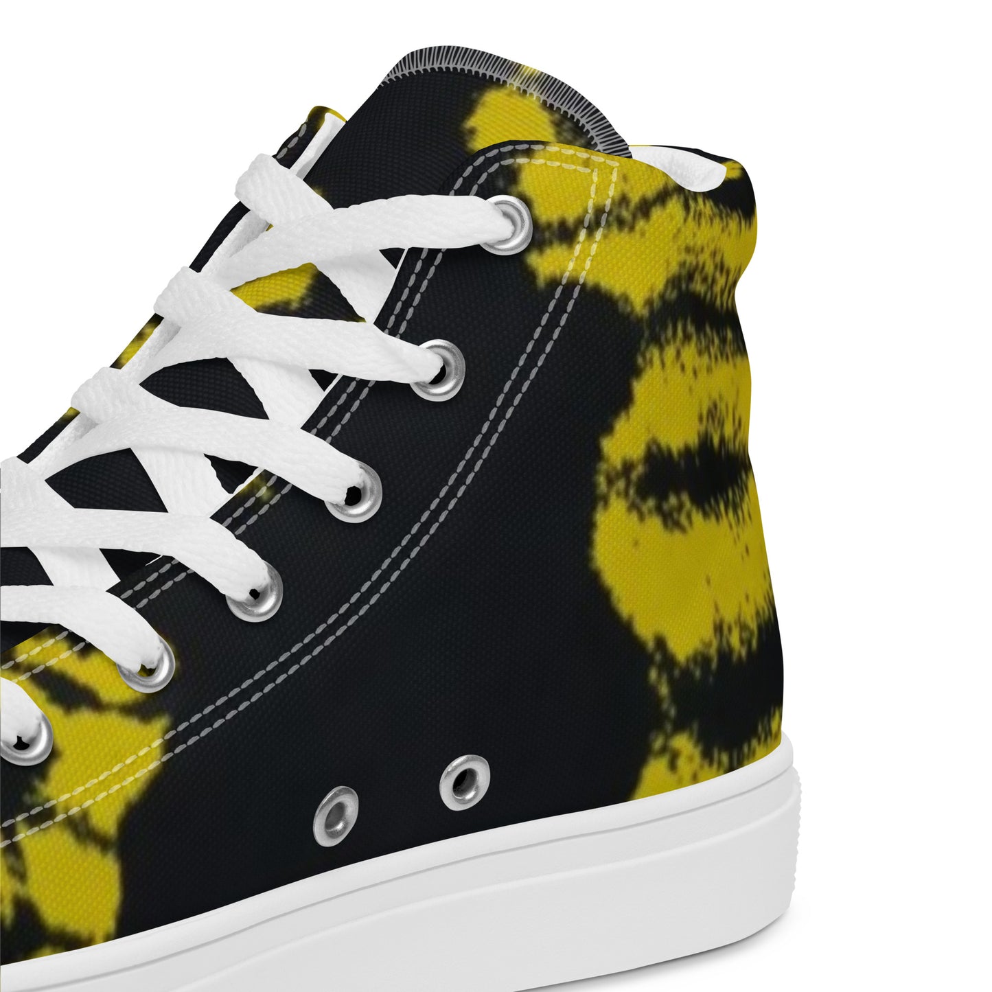 Yellow Adire Ankara Men’s high top canvas shoes