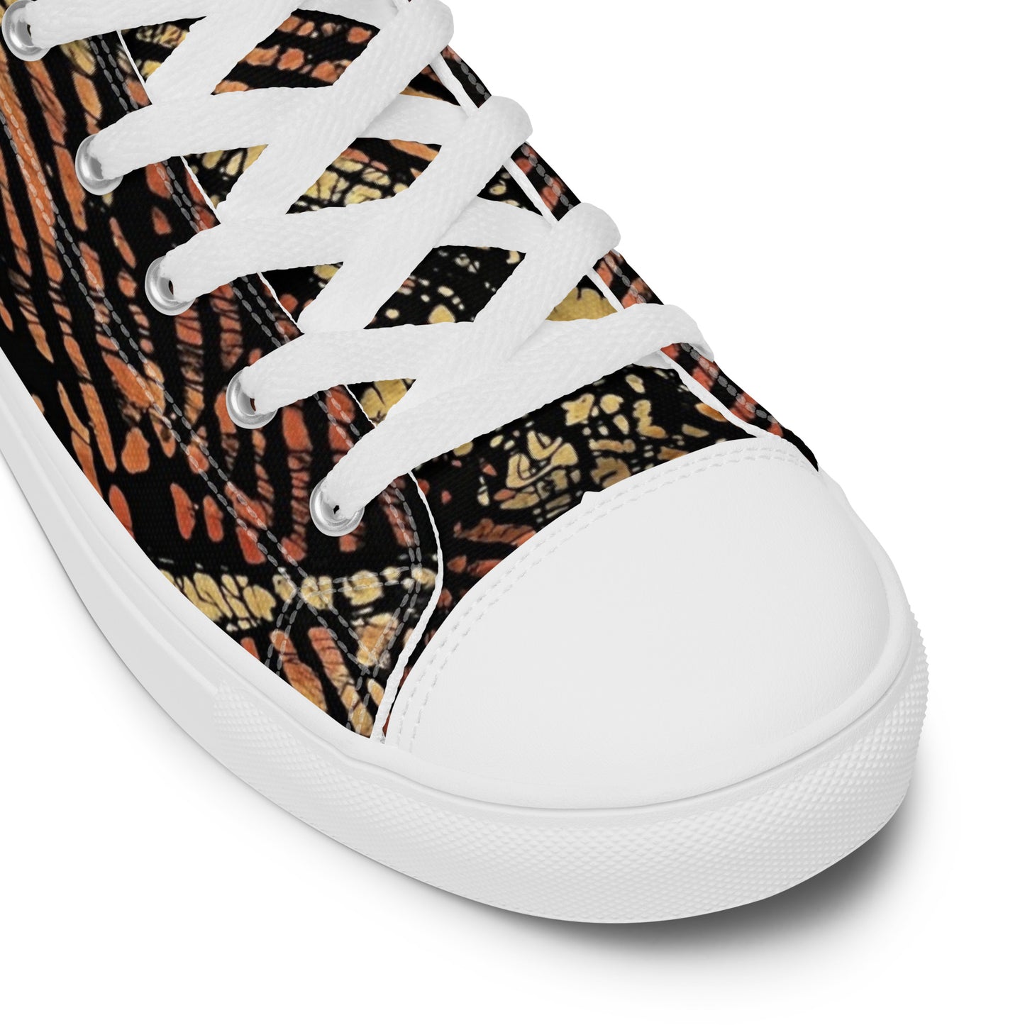 Yellow Orange Aztec Ankara Men’s high top canvas shoes