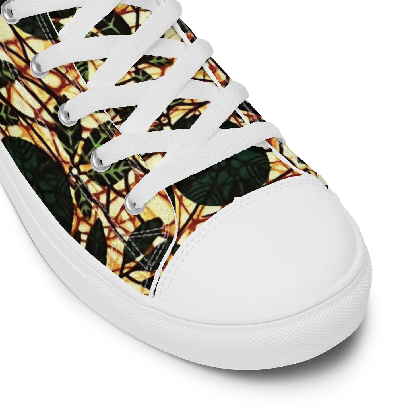 Green Leaf Wine Ankara Men’s high top canvas shoes