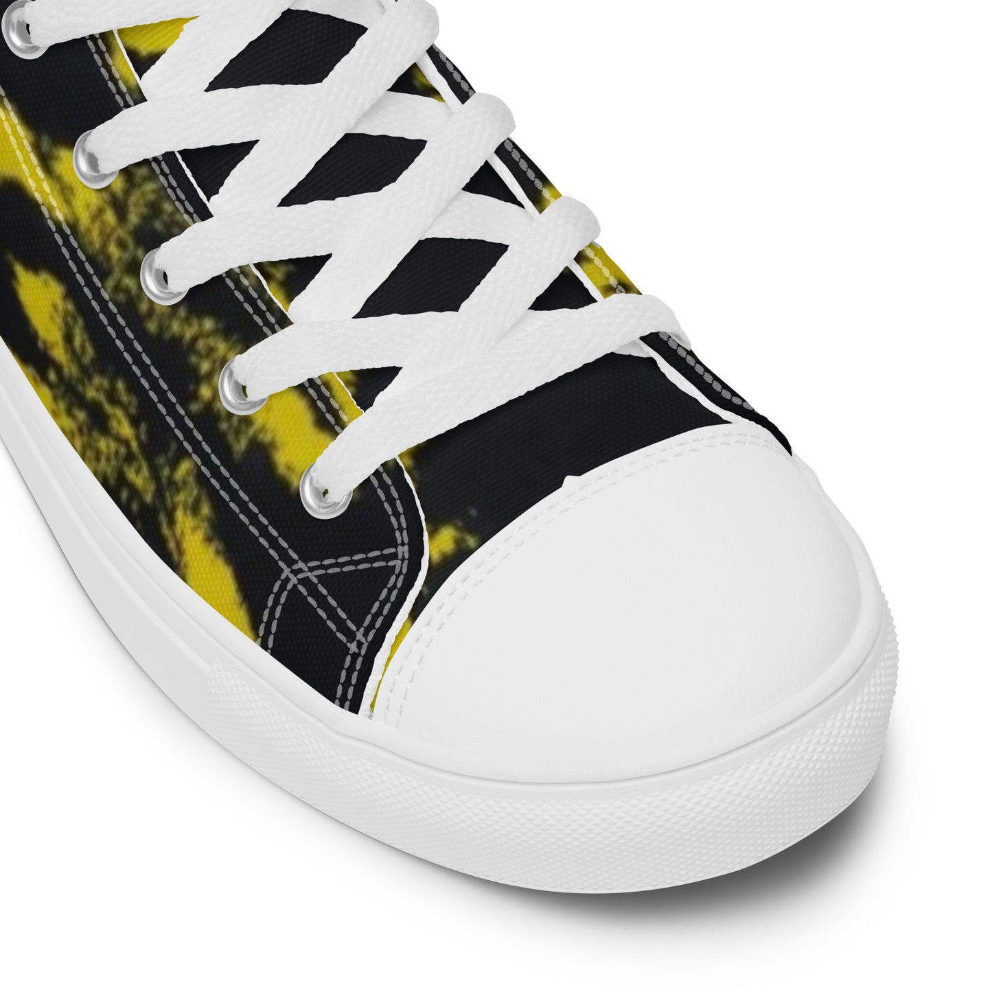 Yellow Adire Ankara Men’s high top canvas shoes