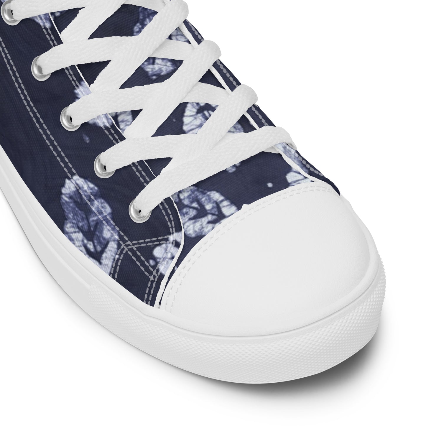 Indigo Leaf Men’s high top canvas shoes