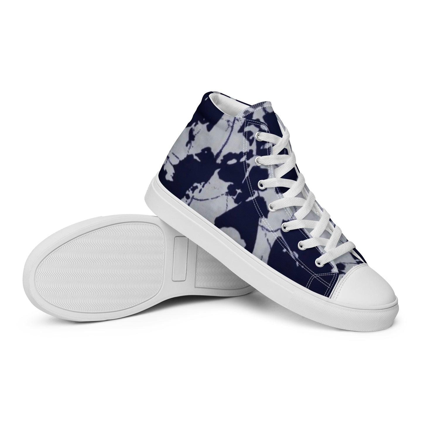 Indigo Adire Men’s high top canvas shoes