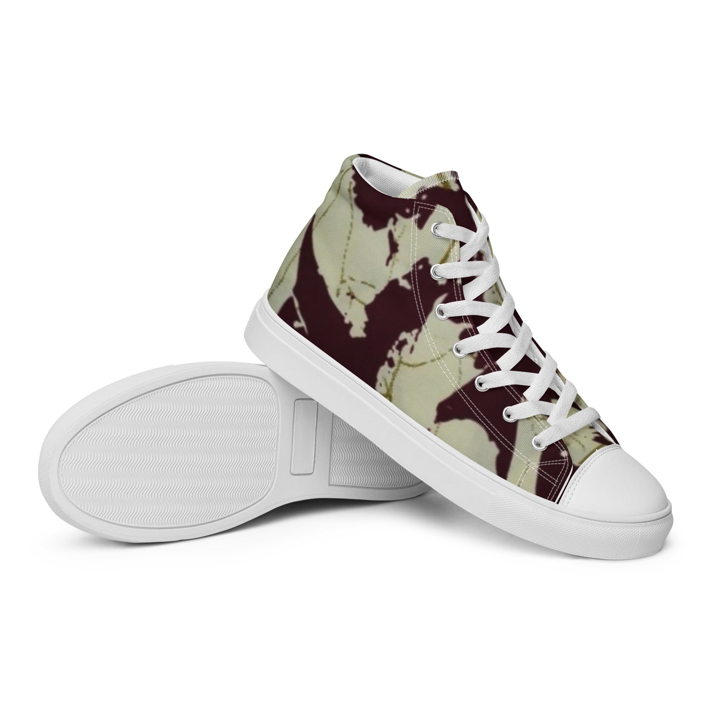 Brown Adire Men’s high top canvas shoes