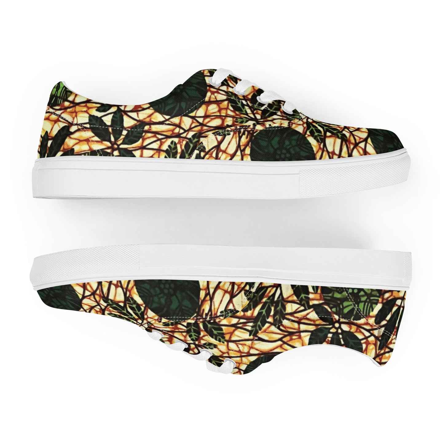 Green Leaf Wine Ankara Men’s lace-up canvas shoes