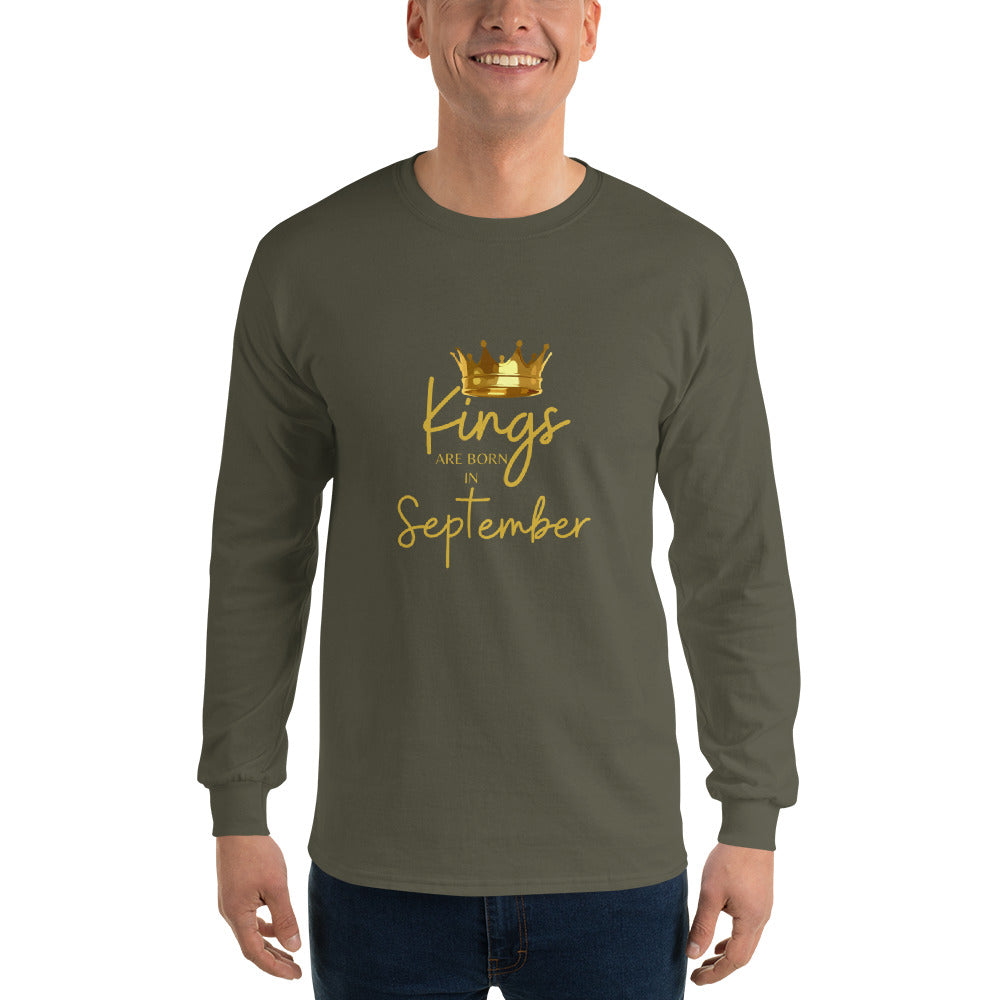 Kings Are Born In September Men’s Long Sleeve Shirt