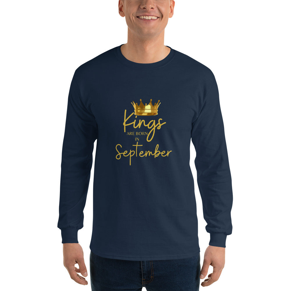 Kings Are Born In September Men’s Long Sleeve Shirt