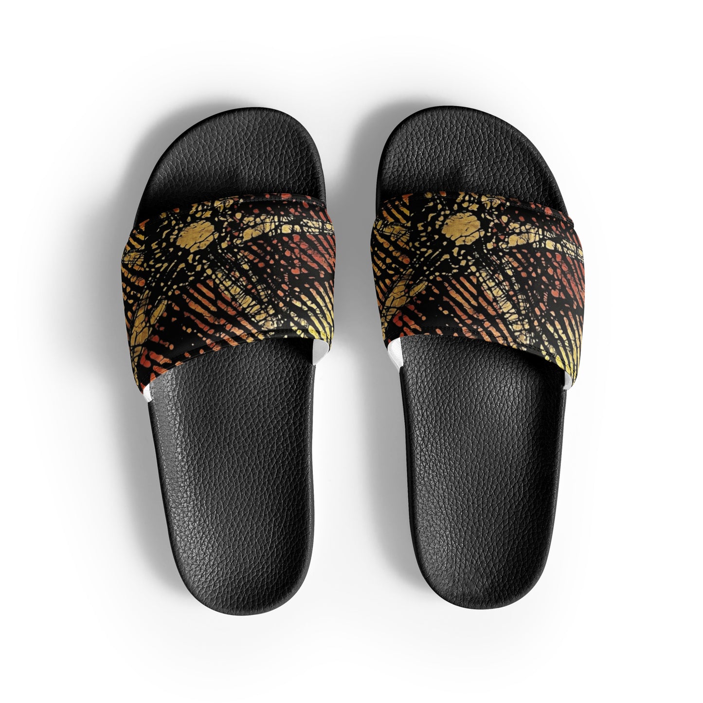 Yellow Orange Aztec Ankara Men’s slides