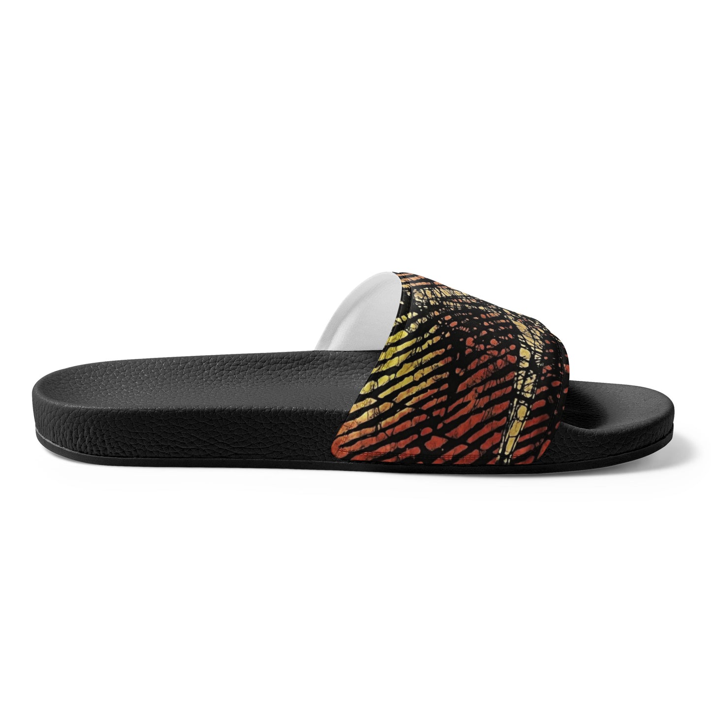 Yellow Orange Aztec Ankara Men’s slides