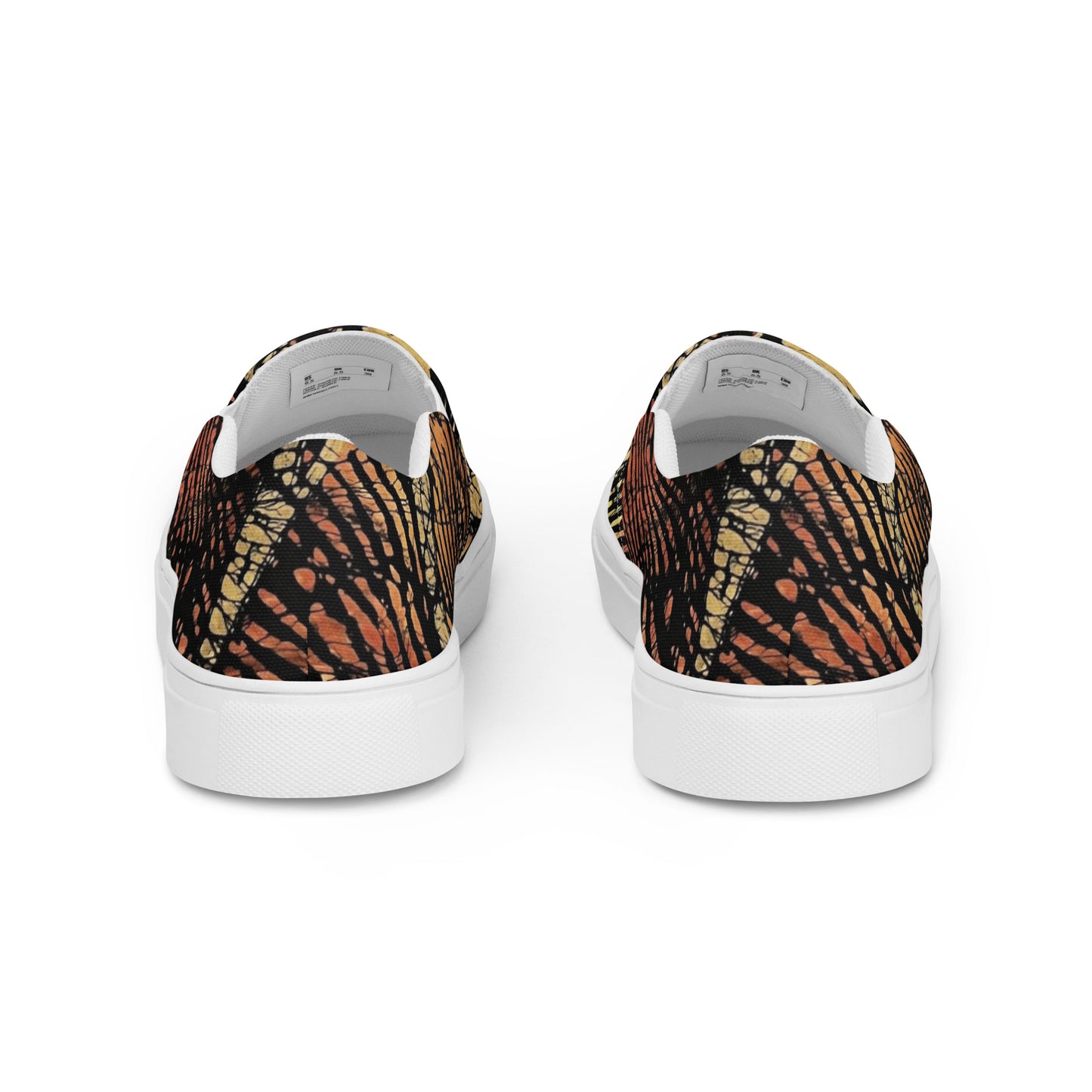 Yellow Orange Aztec Ankara Men’s slip-on canvas shoes