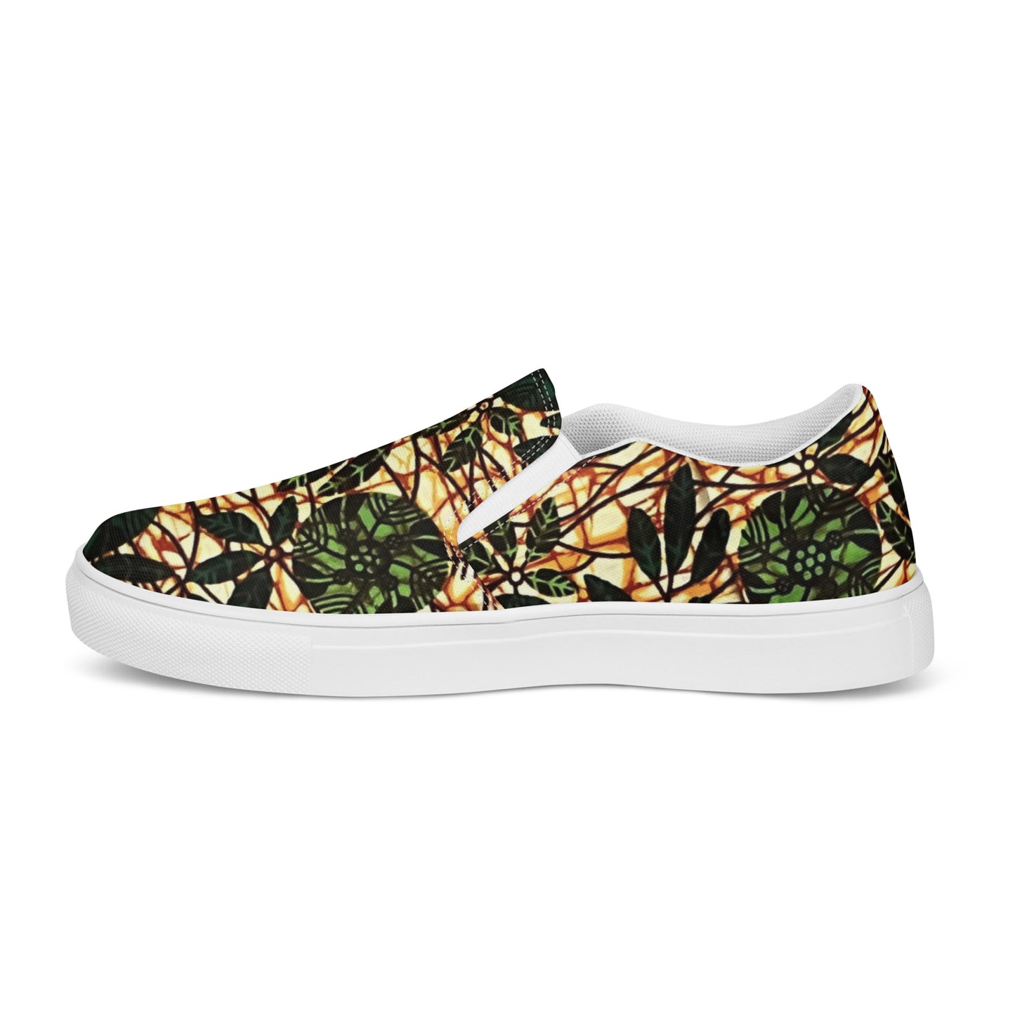 Green Leaf Wine Ankara Men’s slip-on canvas shoes