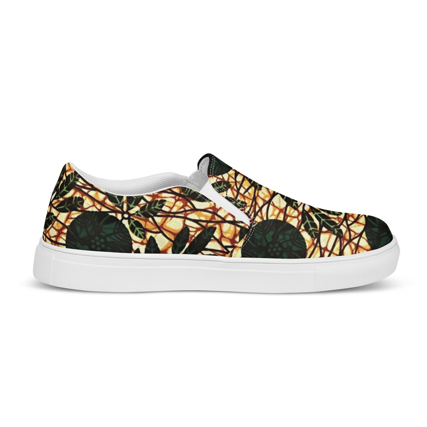 Green Leaf Wine Ankara Men’s slip-on canvas shoes