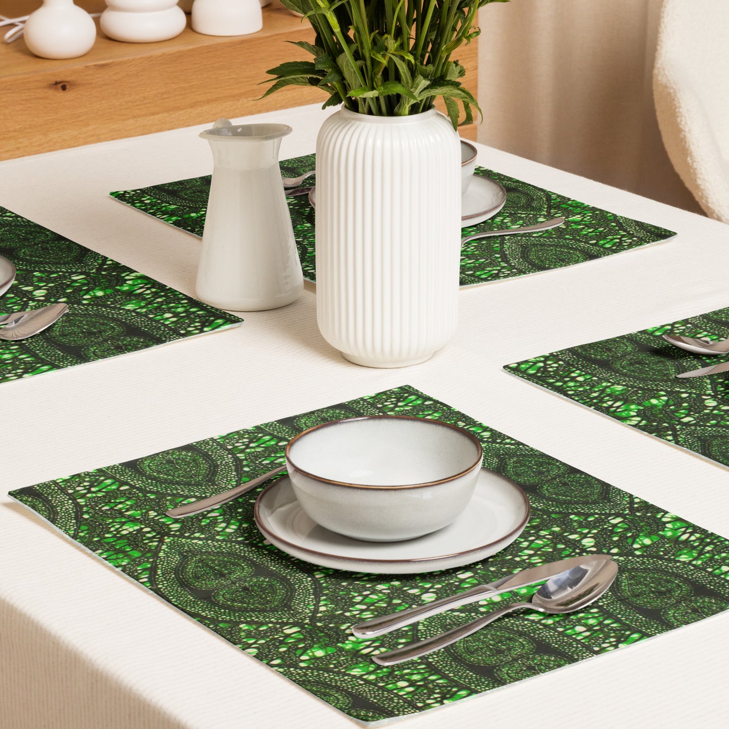 Green Peas Ankara Placemat Set