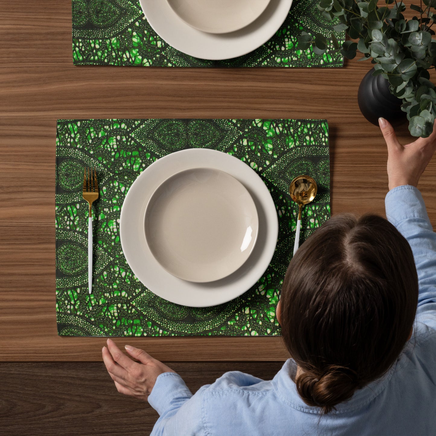 Green Peas Ankara Placemat Set