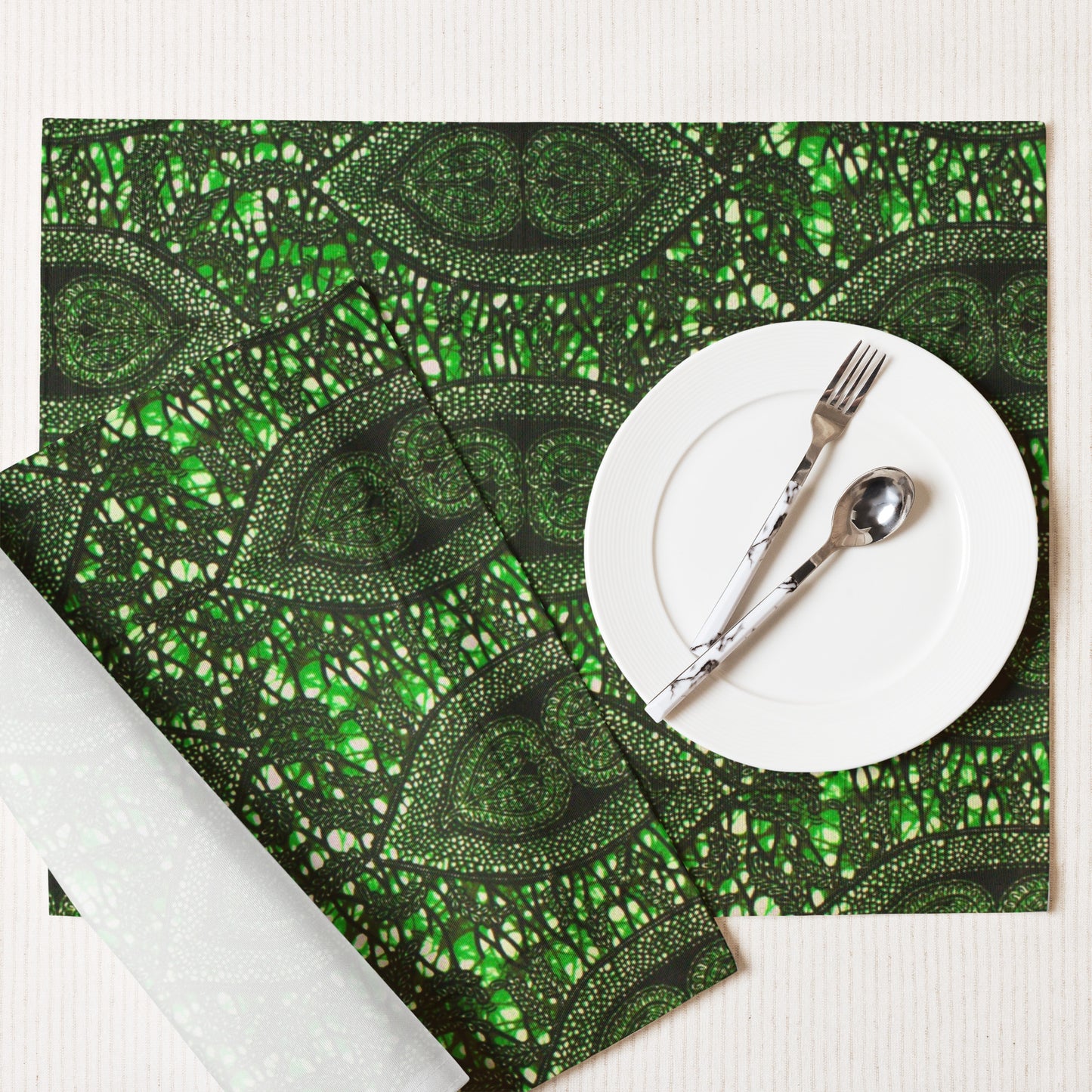 Green Peas Ankara Placemat Set