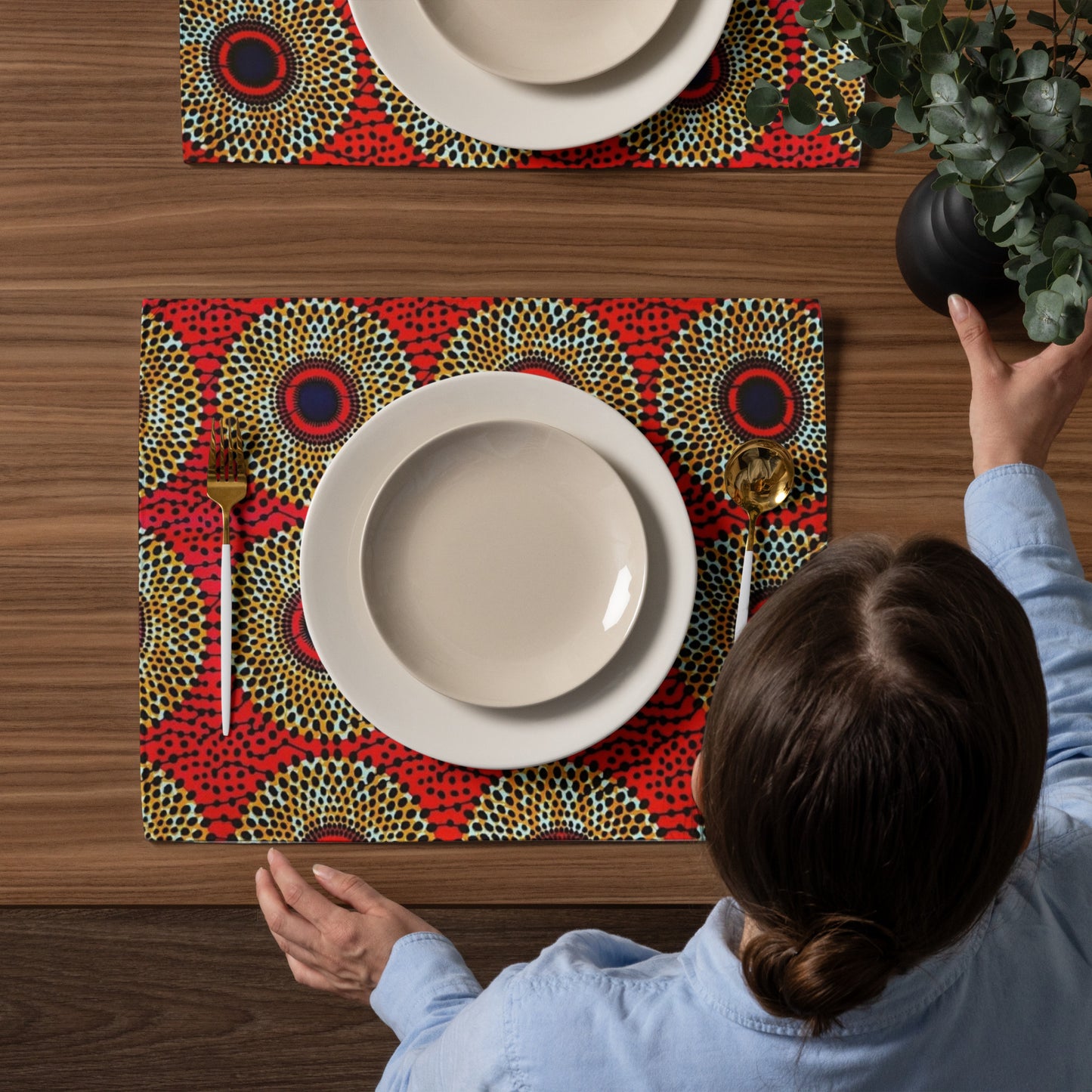 Red Mandela Placemat Set