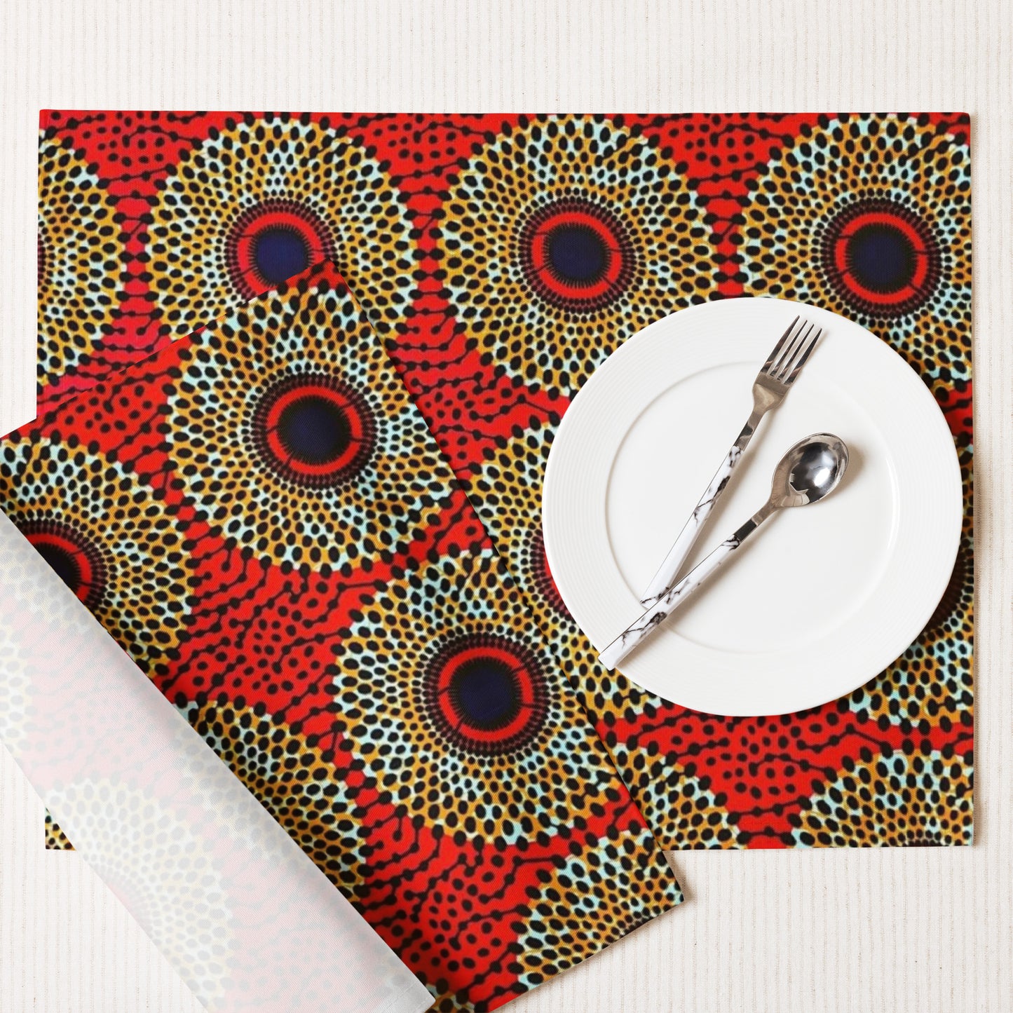 Red Mandela Placemat Set