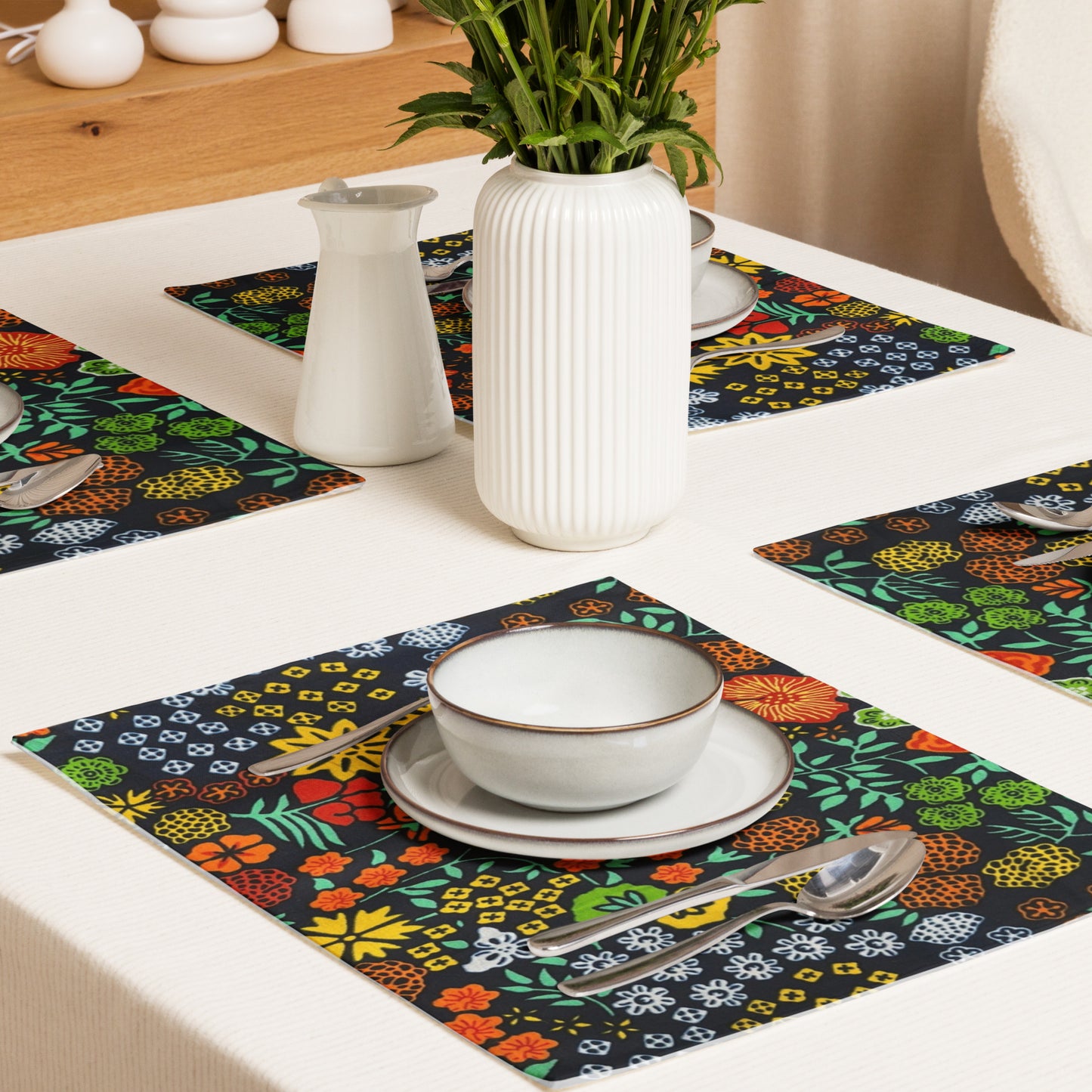 Multicolour Floral Placemat Set