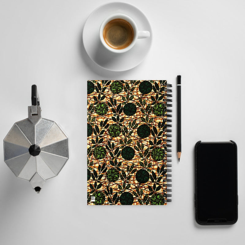 Personalised Green Ankara Spiral Notebook