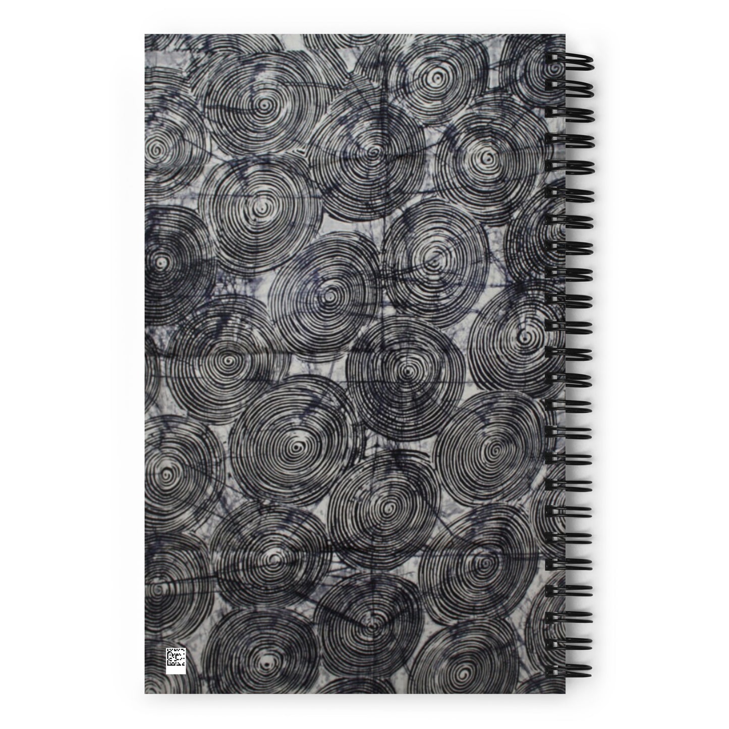 Black Swirls Adire Spiral Notebook