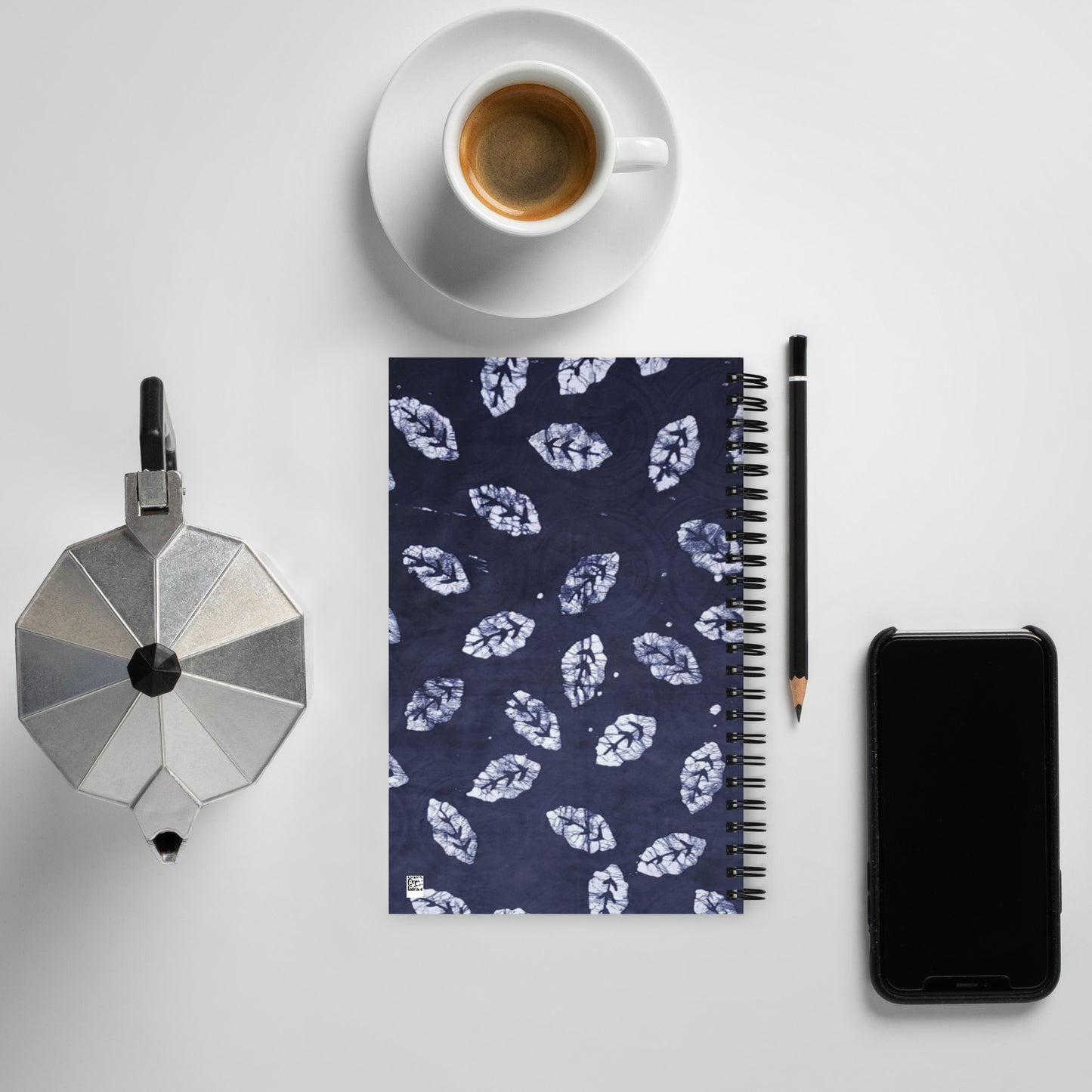 Indigo Leaf Adire Spiral Notebook