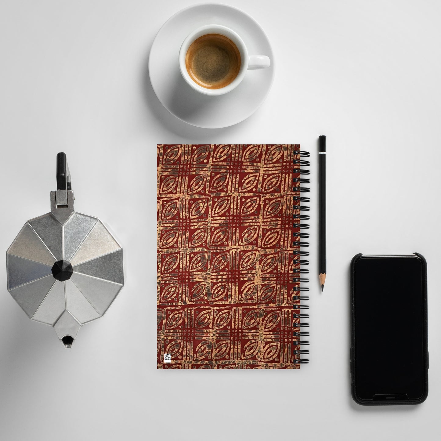 Copper Gold Adire Spiral Notebook