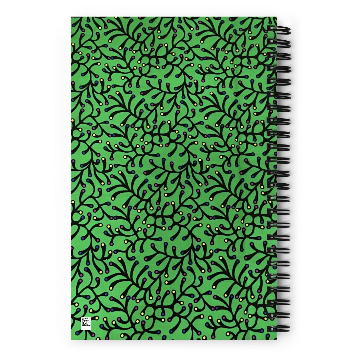 Green With Yellow Polka Dots Ankara Spiral Notebook