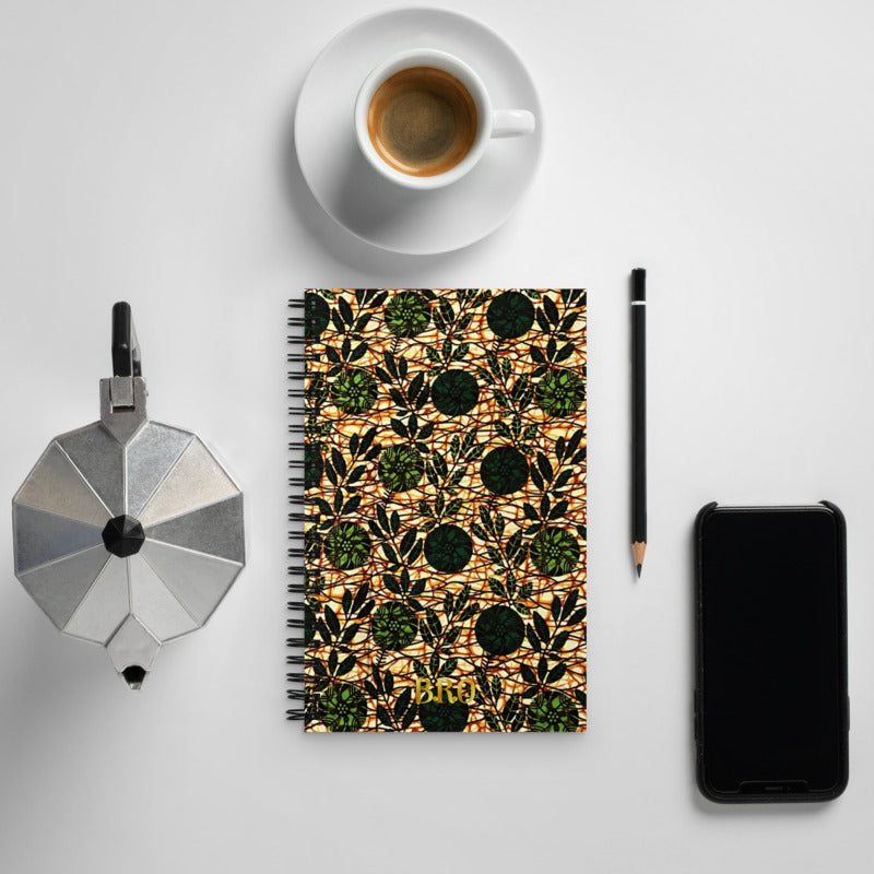 Personalised Green Ankara Spiral Notebook