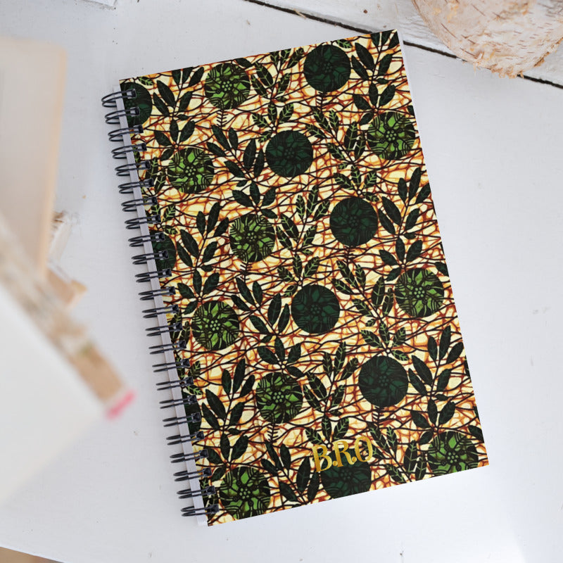 Personalised Green Ankara Spiral Notebook