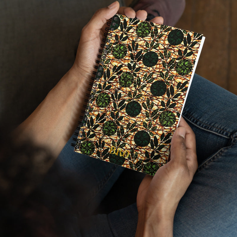 Personalised Green Ankara Spiral Notebook