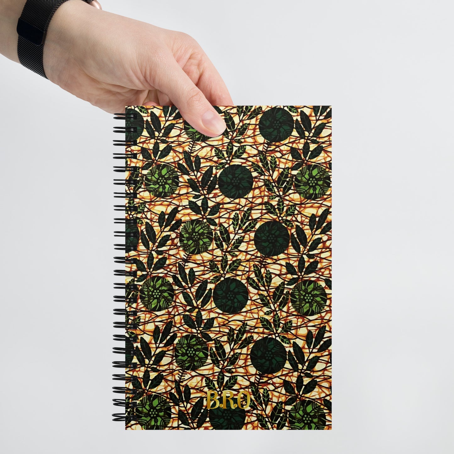 Personalised Green Ankara Spiral Notebook