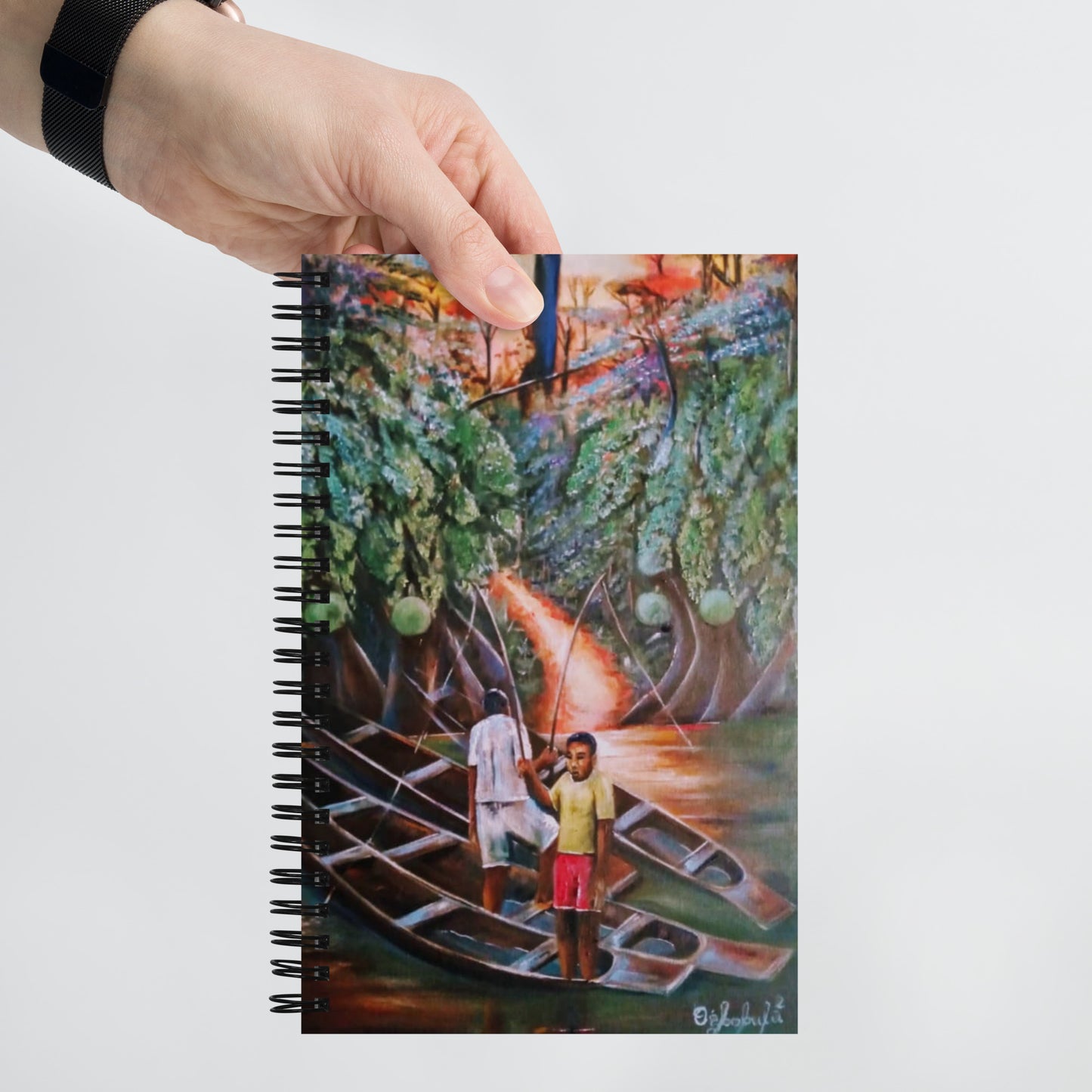 Tropical Fishing Canoe Spiral Notebook