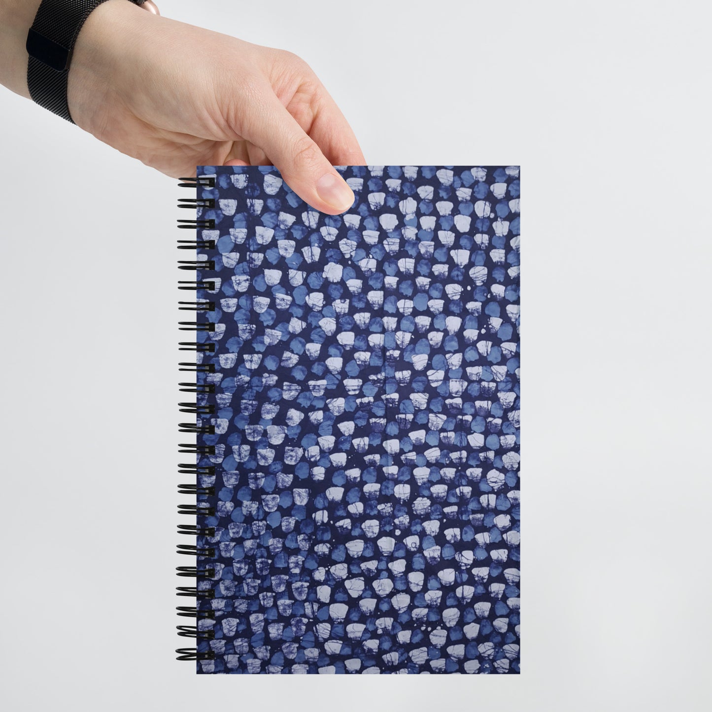 Blue Dotted Adire Spiral Notebook