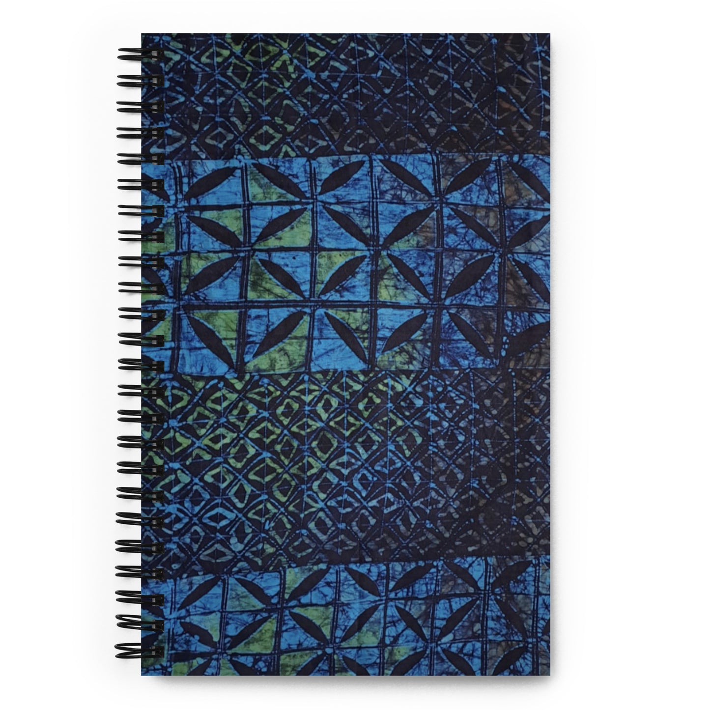 Green & Blue Adire Spiral Notebook