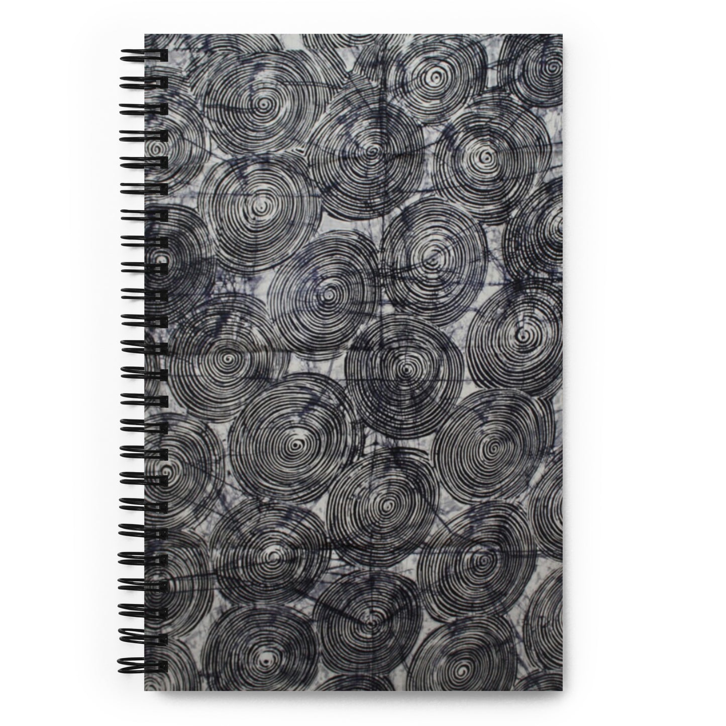 Black Swirls Adire Spiral Notebook