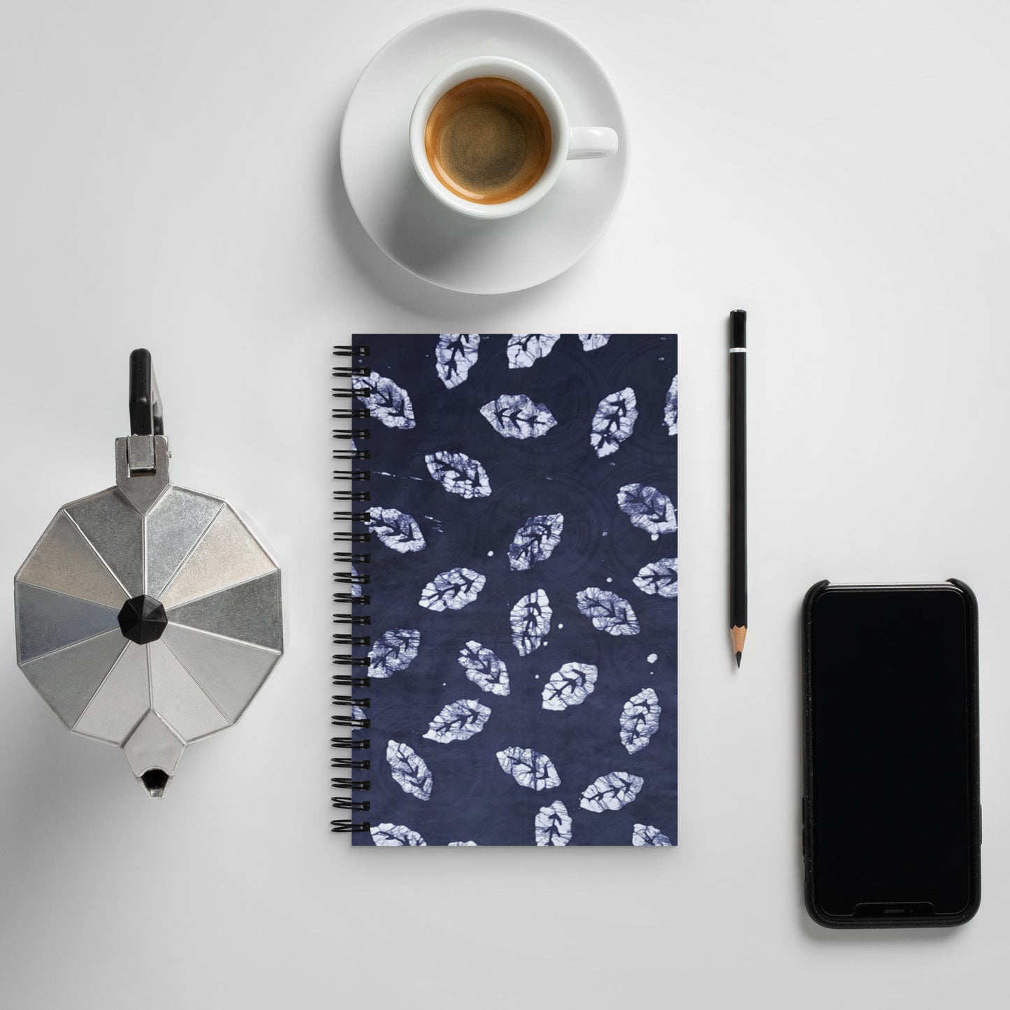 Indigo Leaf Adire Spiral Notebook