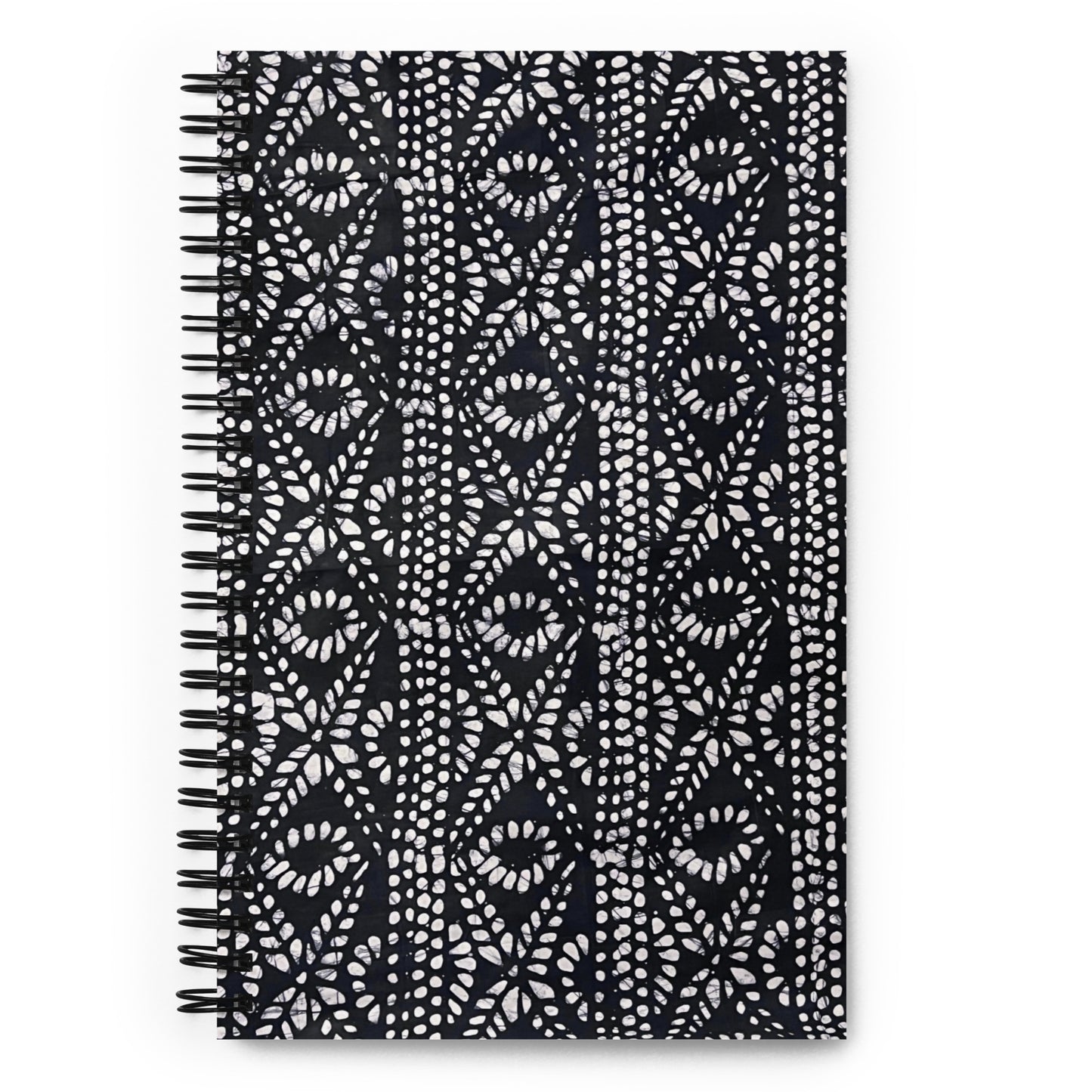 Black & White Aztec Adire Spiral Notebook