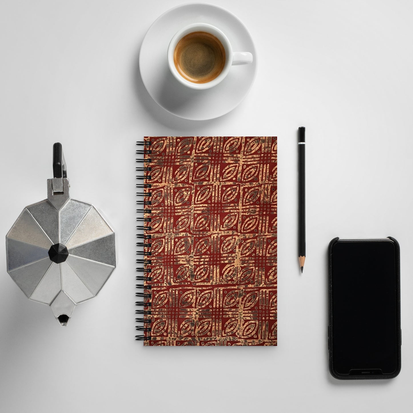 Copper Gold Adire Spiral Notebook