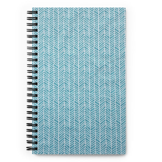 Aqua Chevron Adire Spiral Notebook