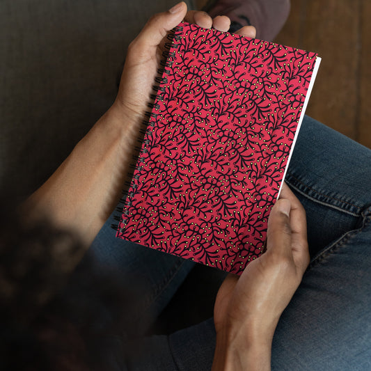 Red With Yellow Polka Dots Ankara Spiral Notebook