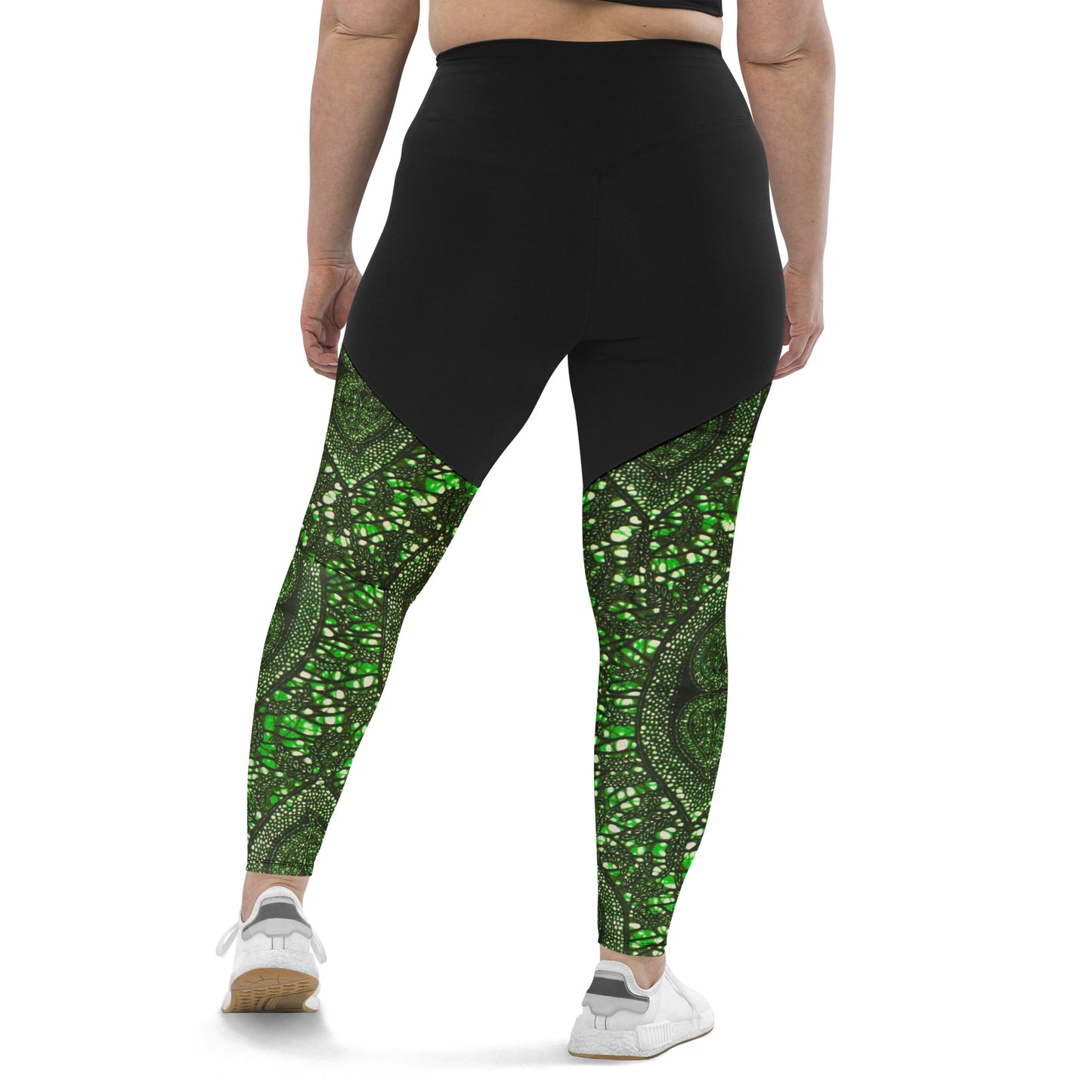 Green Peas Ankara Sports Leggings