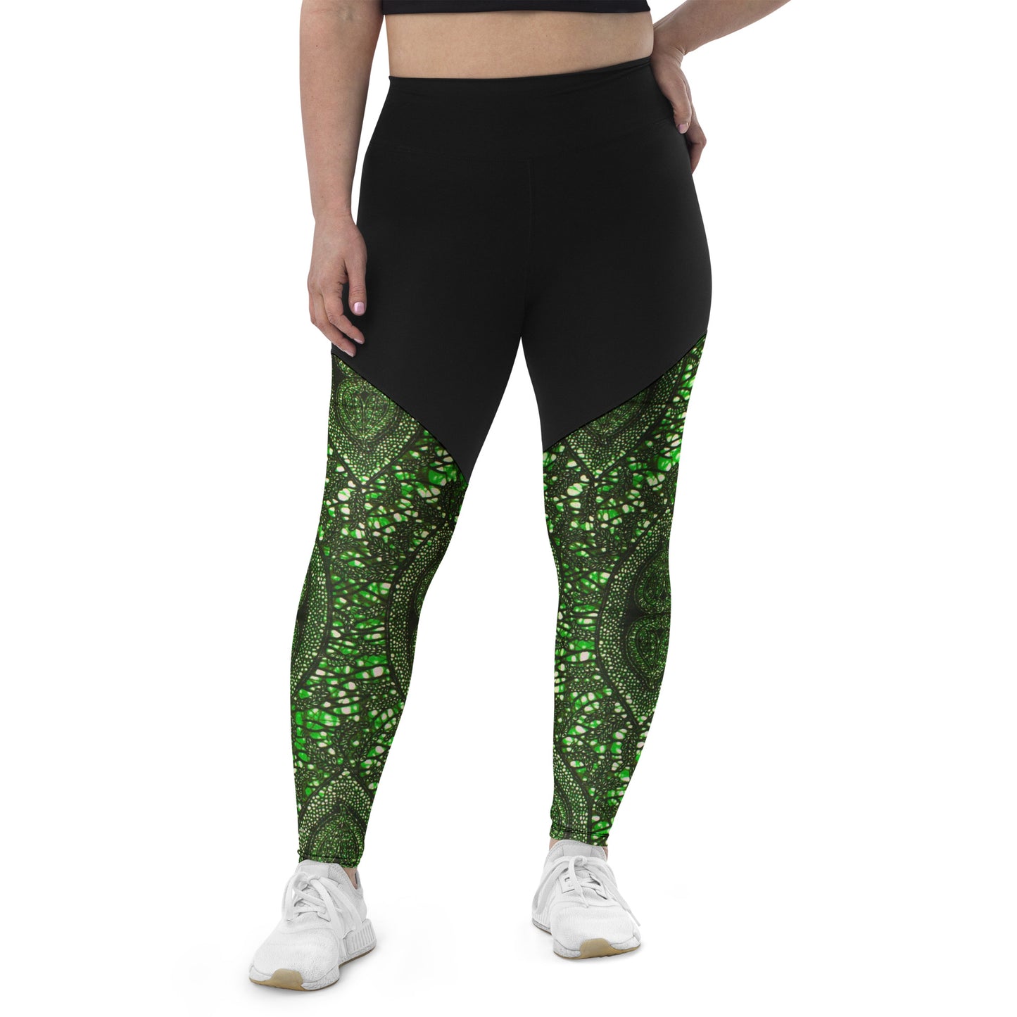 Green Peas Ankara Sports Leggings