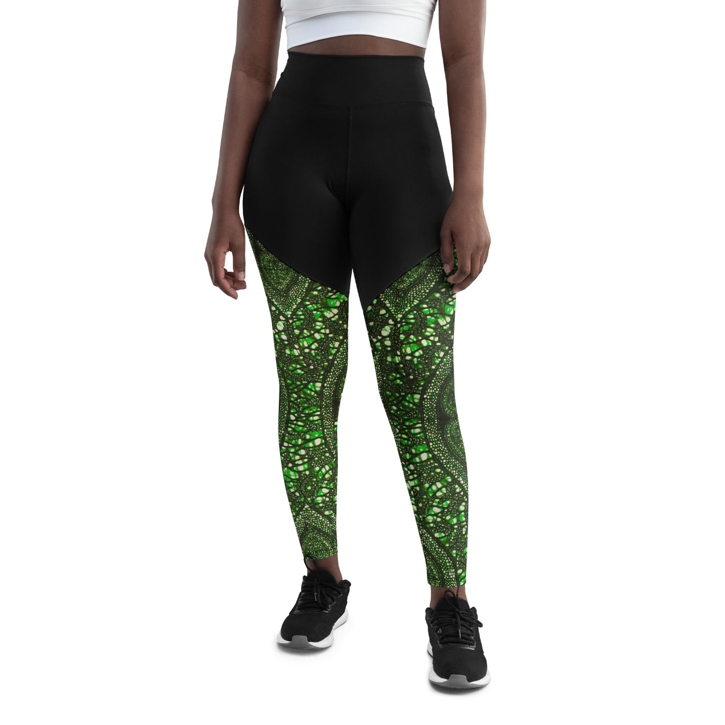 Green Peas Ankara Sports Leggings