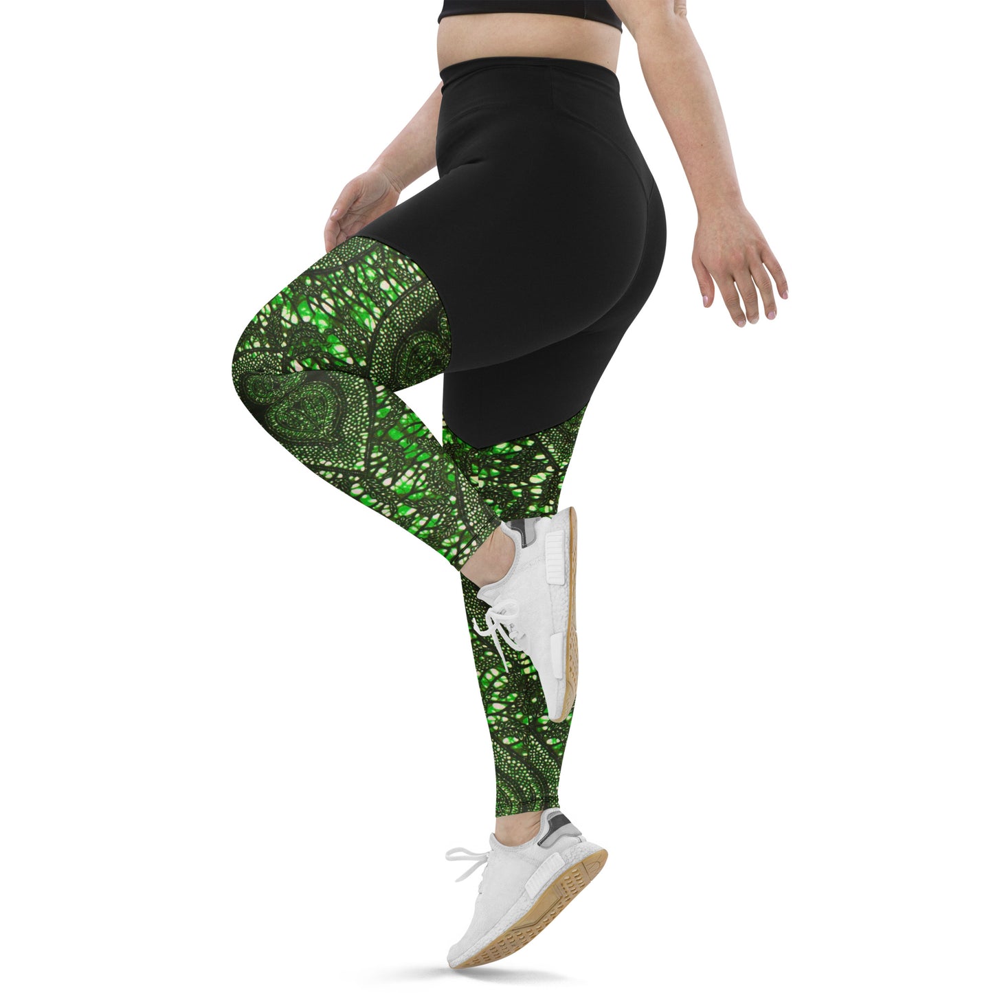 Green Peas Ankara Sports Leggings