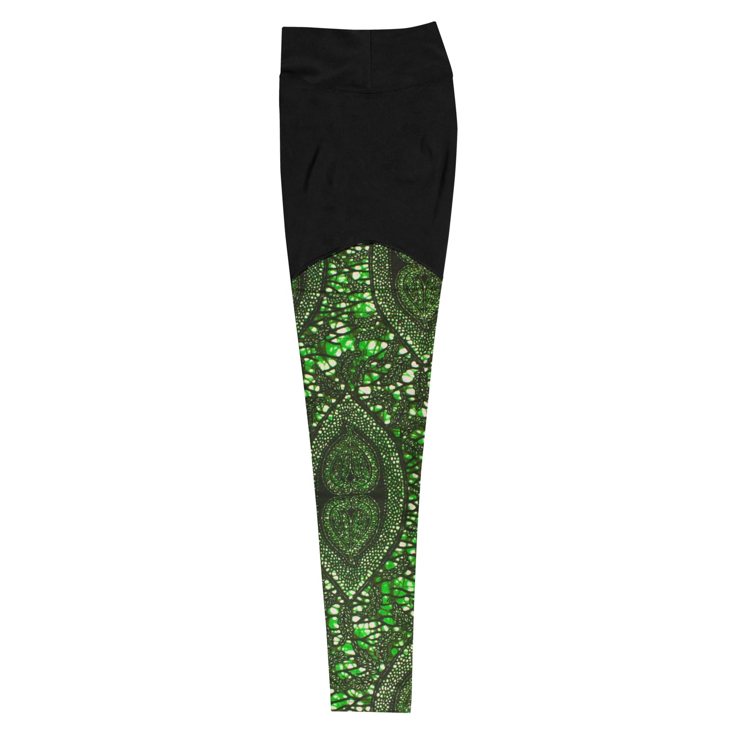 Green Peas Ankara Sports Leggings