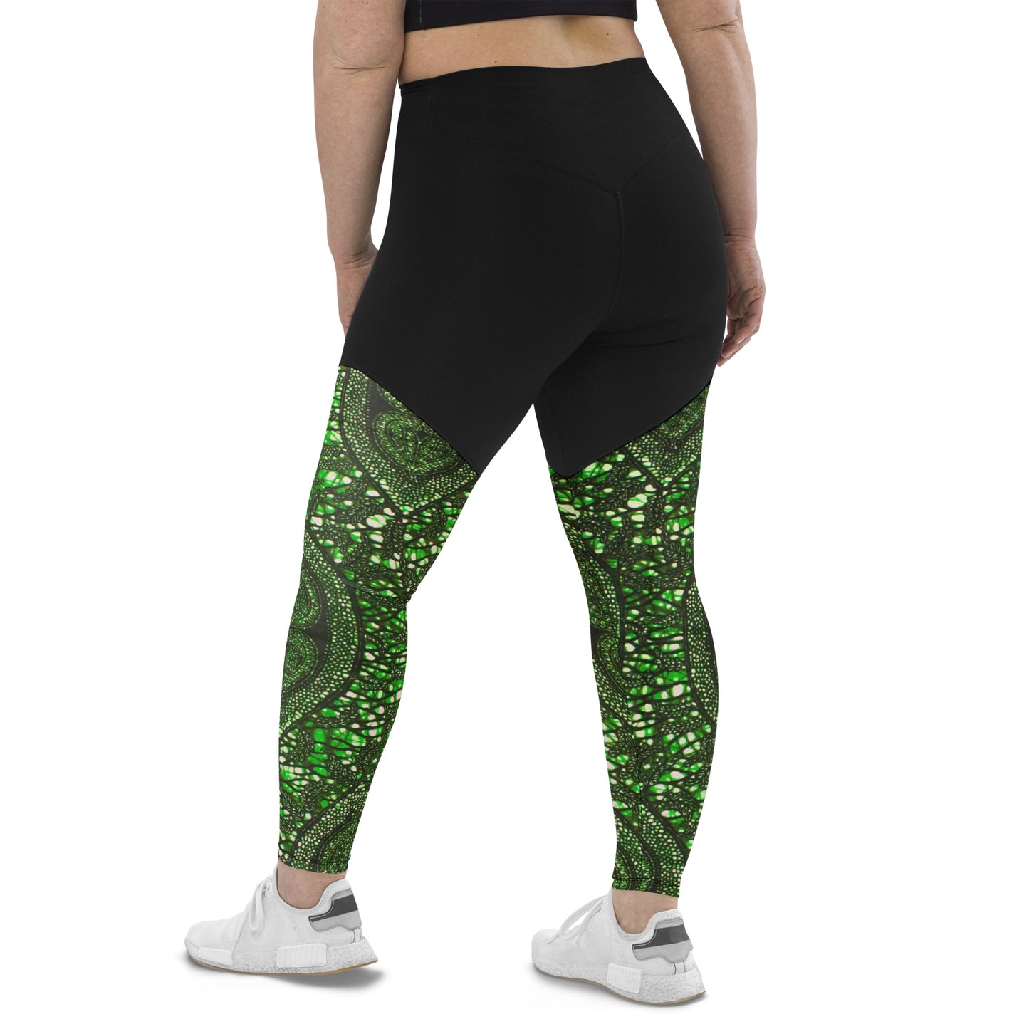 Green Peas Ankara Sports Leggings