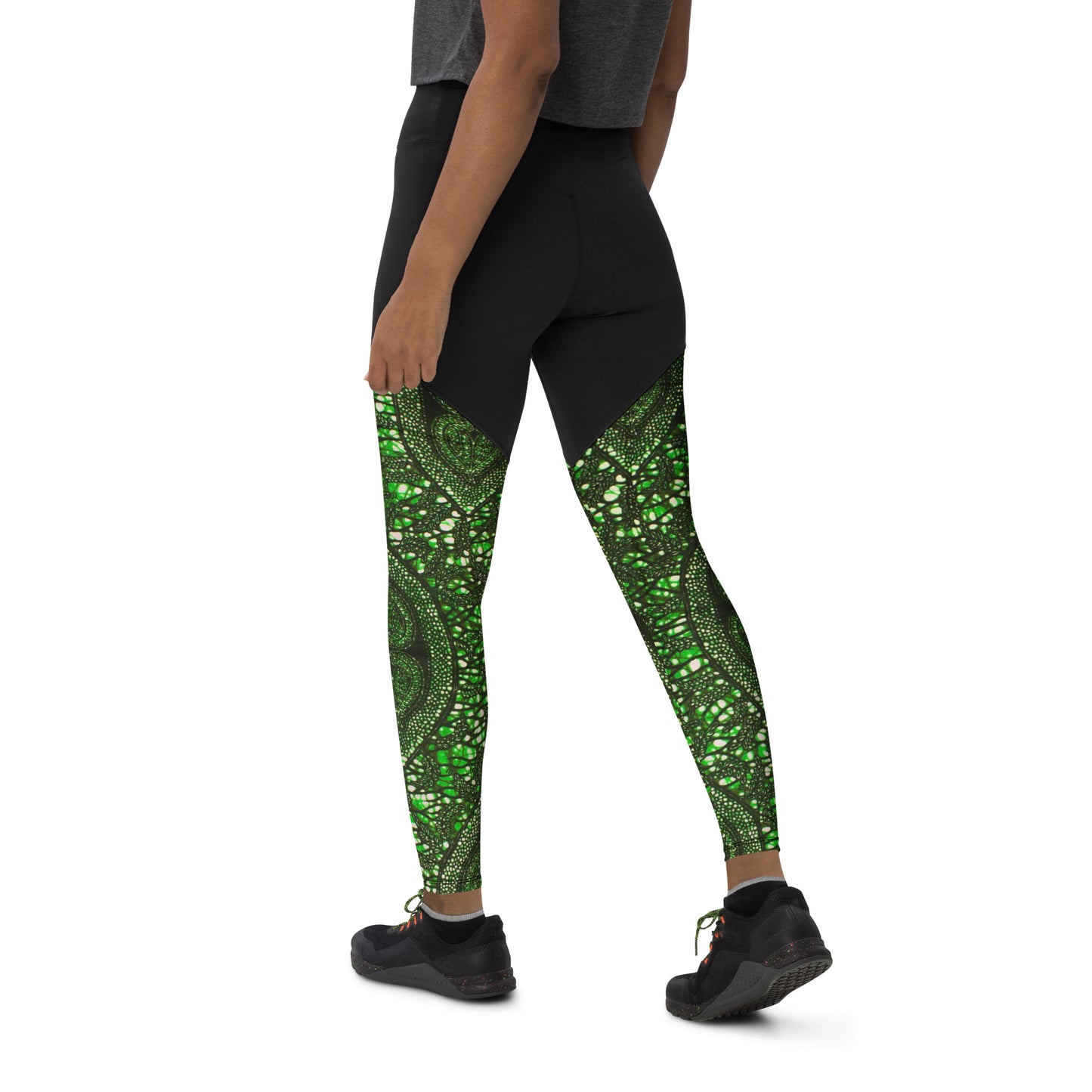 Green Peas Ankara Sports Leggings