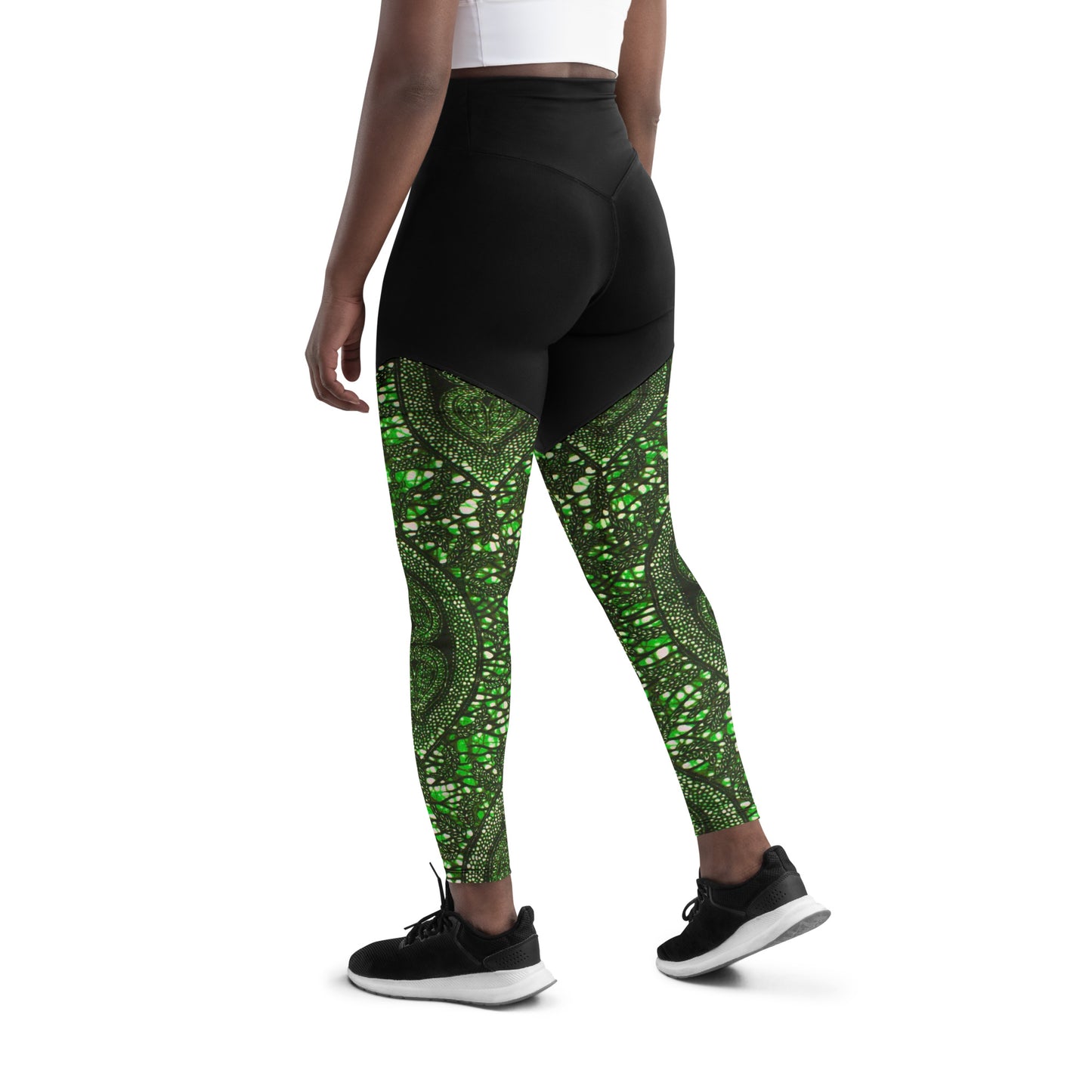 Green Peas Ankara Sports Leggings